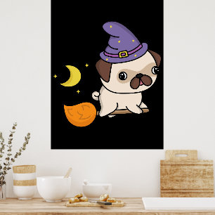 Mops Poster Hexe