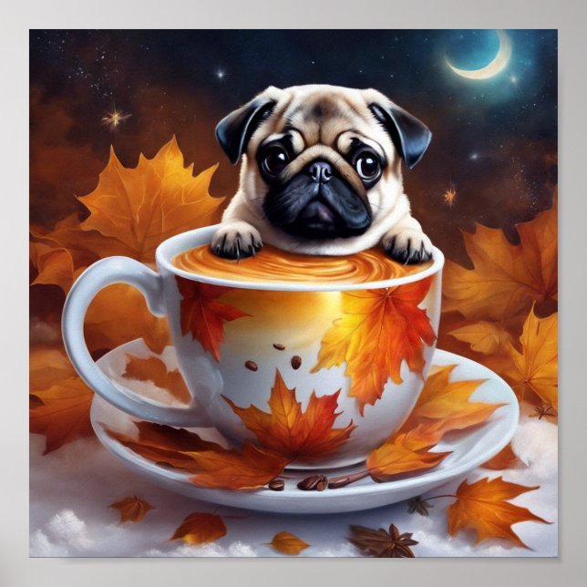 Mops-Poster Poster (Vorne)