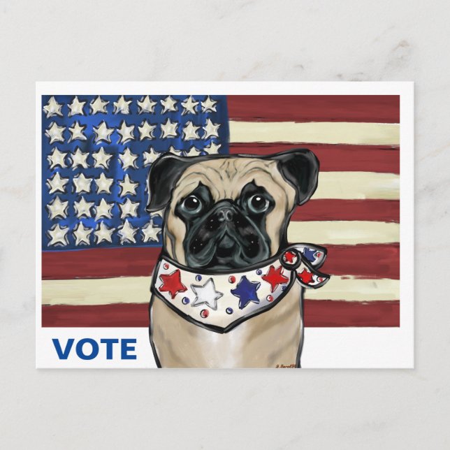 MOPS POSTKARTE (Vorderseite)