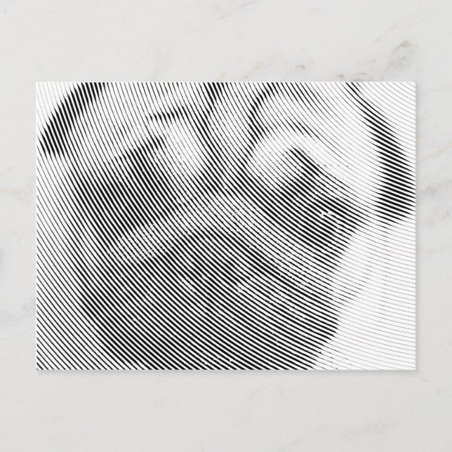Mops Postkarte (Vorderseite)