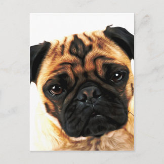 Mops Postkarte