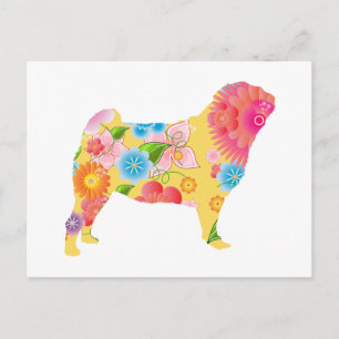 Mops Postkarte
