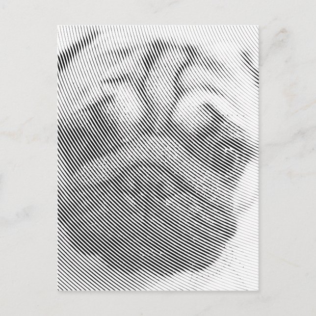 Mops Postkarte (Vorderseite)
