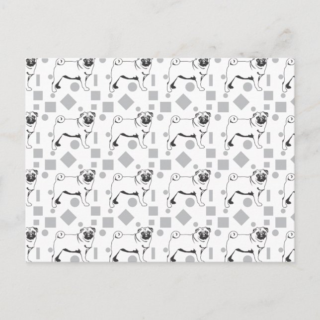 Mops Postkarte (Vorderseite)