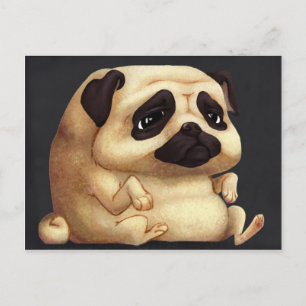 Mops Postkarte