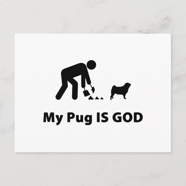 Mops Postkarte (Vorderseite)