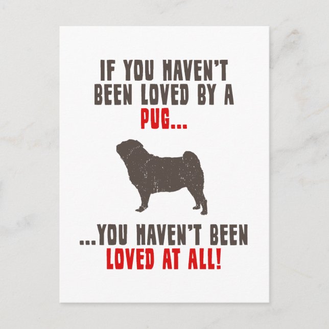 Mops Postkarte (Vorderseite)