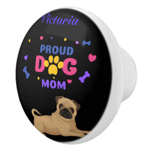 Mops Proud Dog Mama Keramikknauf