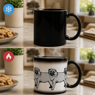 Mops Pug  Verwandlungstasse