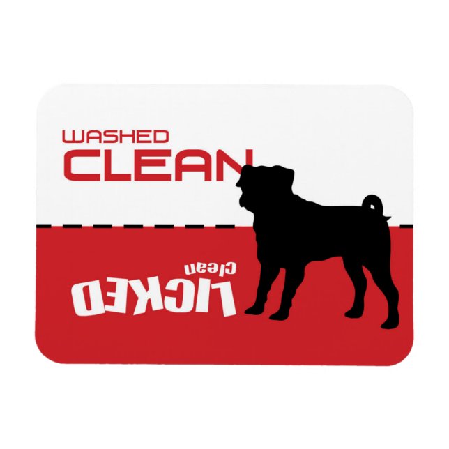 Mops Puggle Dog Geschirrspüler Magnet - Sauberkeit (Horizontal)