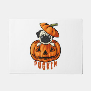 Mops Pumpkin Halloween Pugkin Kostüm für Mops Hund Fußmatte