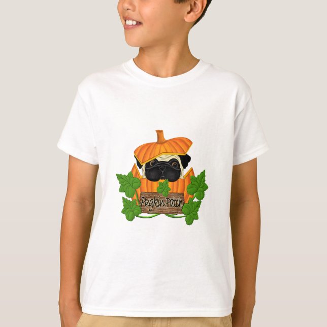 Mops Pumpkin Patch T-Shirt (Vorderseite)