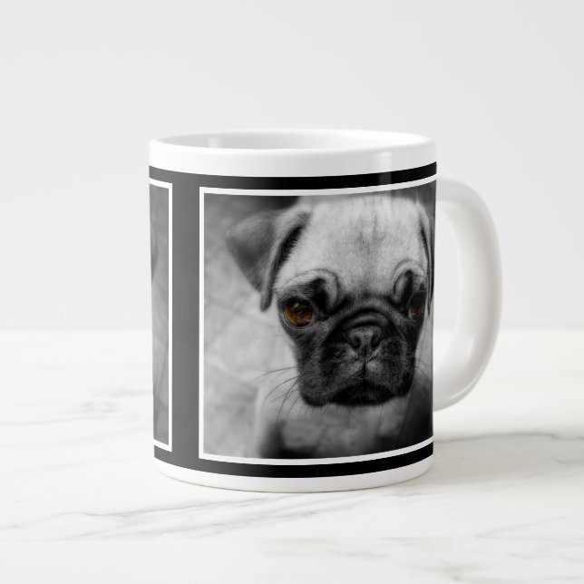 Mops Pup Jumbo-Tasse (Vorderseite Rechts)