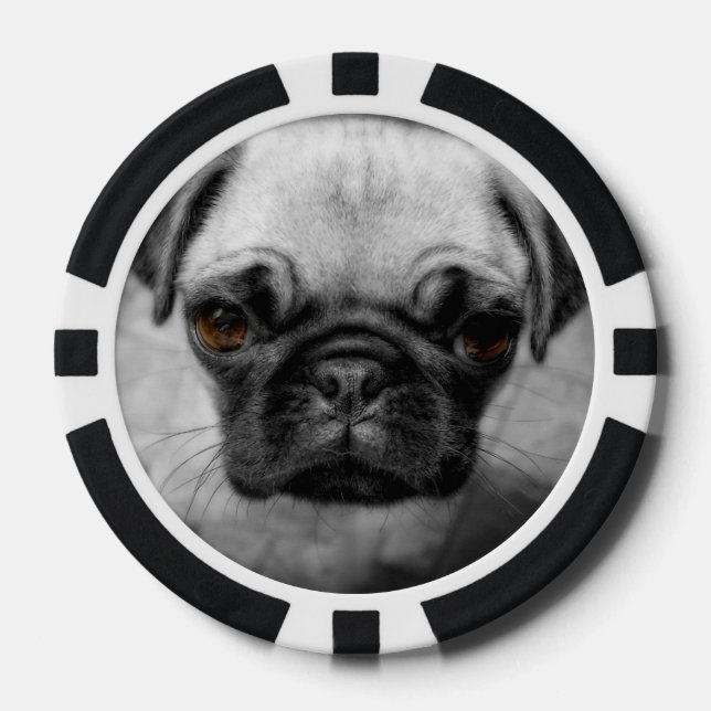 Mops Pup Pokerchips (Vorderseite)