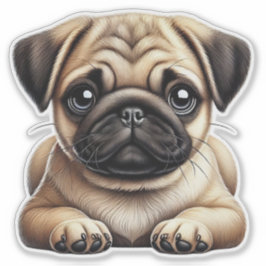 Mops Puppy Aufkleber