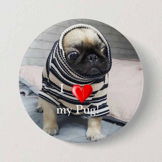Mops Puppy Button (Vorderseite)