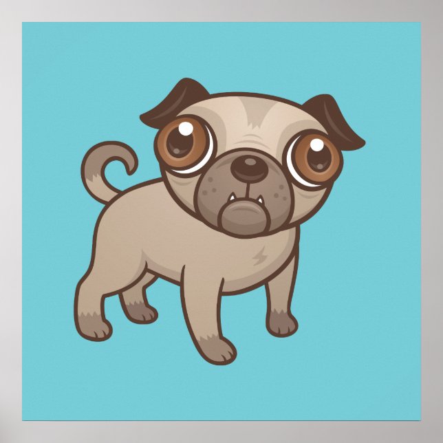 Mops Puppy Cartoon Poster (Vorne)