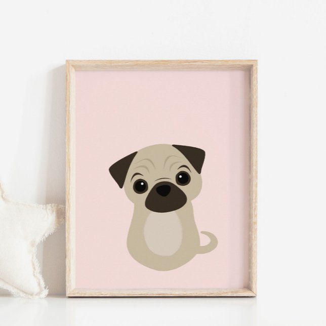 Mops Puppy Dog Poster für Kinderzimmer & Kinder Zi (Von Creator hochgeladen)