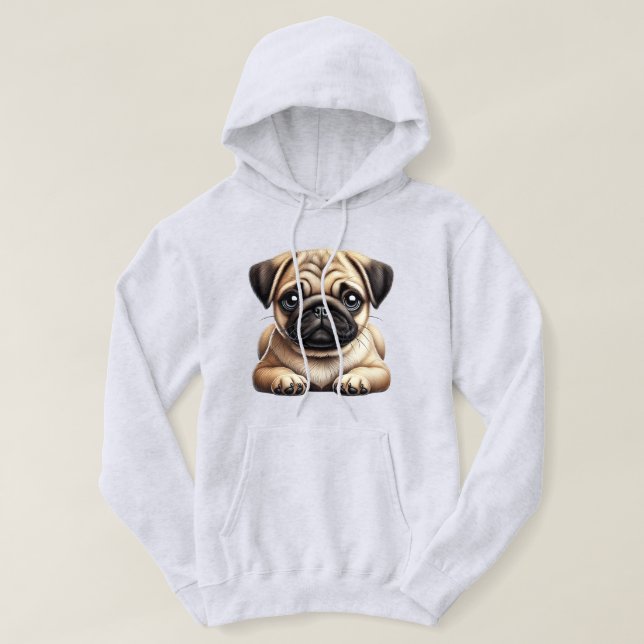 Mops Puppy Hoodie (Design vorne)
