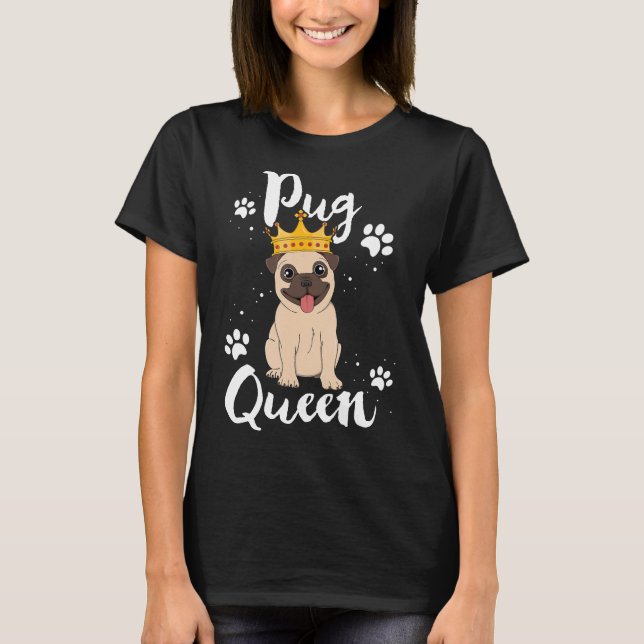 Mops Queen Gabe Frauen Mutter Mama Hund Welpe Love T-Shirt (Vorderseite)