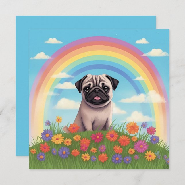 Mops Rainbow Bridge Benutzerdefiniertes Dog Name B (Vorne/Hinten)