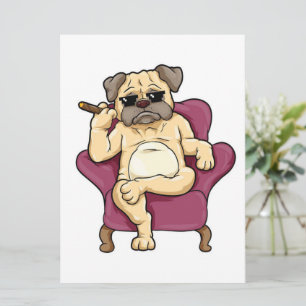 Mops Rauchen Zigar Echt Cooler Mops Hund Menükarte