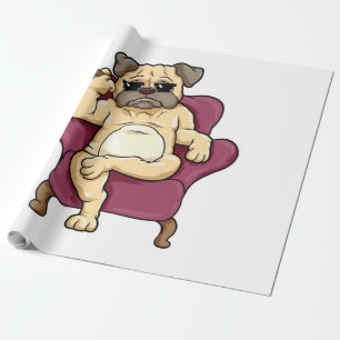 Mops Rauchen Zigarre Echt Cooler Mops Hund Geschenkpapier