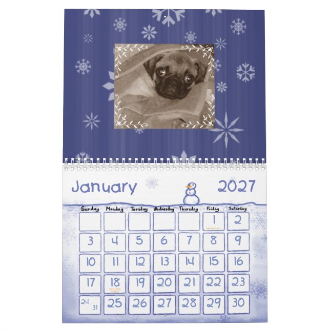 Mops-reichlich Kalender (Jan 2027)