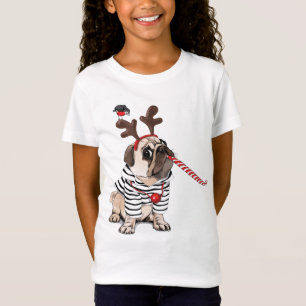 Mops-Ren der frohen Weihnacht-  T-Shirt