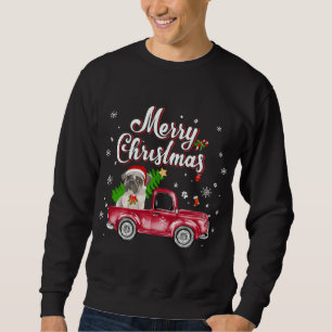 Mops Retriever Rides Red Truck Weihnachten Pajama Sweatshirt