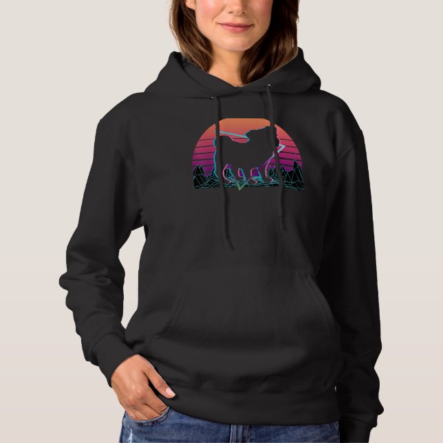 Mops Retro Hoodie (Vorderseite)