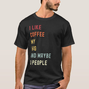 Mops Retro Hund und Kaffee 1 T-Shirt