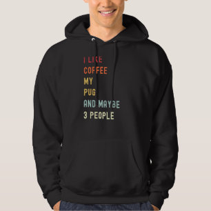Mops Retro Hund und Kaffee Hoodie