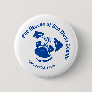 Mops-Rettungs-San Diego County Logo - Blau Button
