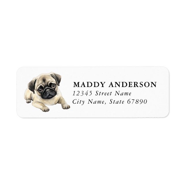 Mops Rücksendeadressetiketten (Vorne)