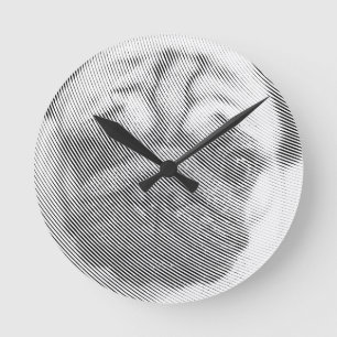 Mops Runde Wanduhr