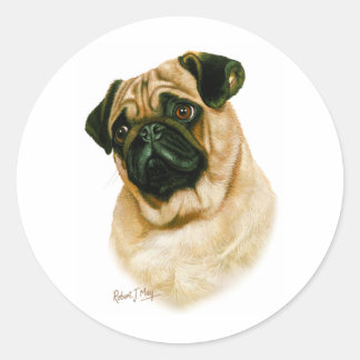 Mops Runder Aufkleber