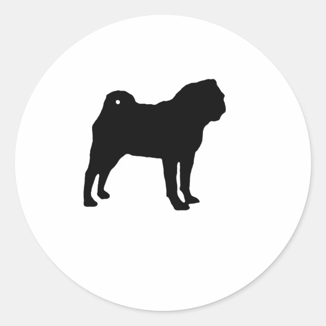 Mops Runder Aufkleber (Vorderseite)