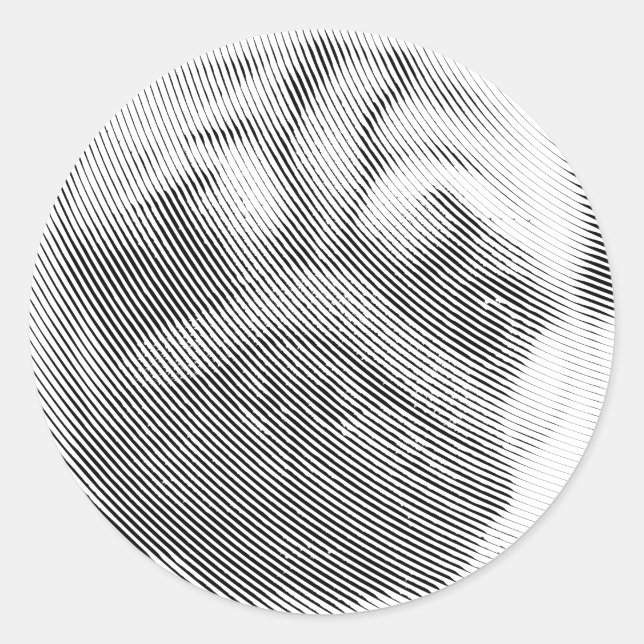 Mops Runder Aufkleber (Vorderseite)