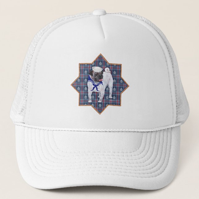 Mops Sailor Truckerkappe (Vorderseite)