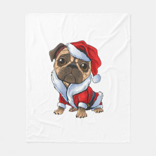 Mops Santa Costume Weihnachten Pajama Niedlicher H Fleecedecke