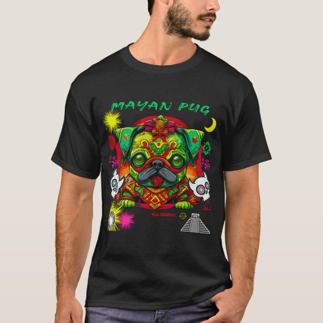 Mops-Schädel-Süßigkeit 6 T-Shirt (Vorderseite)
