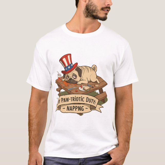 Mops schläft  T-Shirt (Vorderseite)