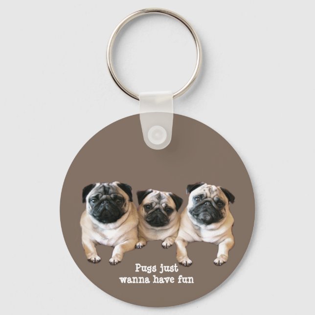 Mops Schlüsselanhänger (Vorderseite)