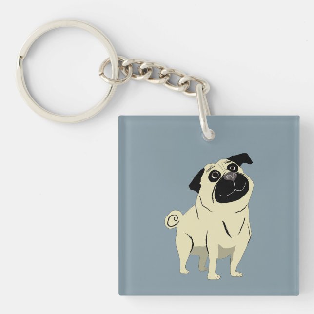 Mops Schlüsselanhänger (Vorderseite)