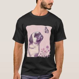 Mops Schmetterling Süßer Mops T-Shirt