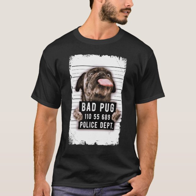 Mops-Schussbild T-Shirt (Vorderseite)