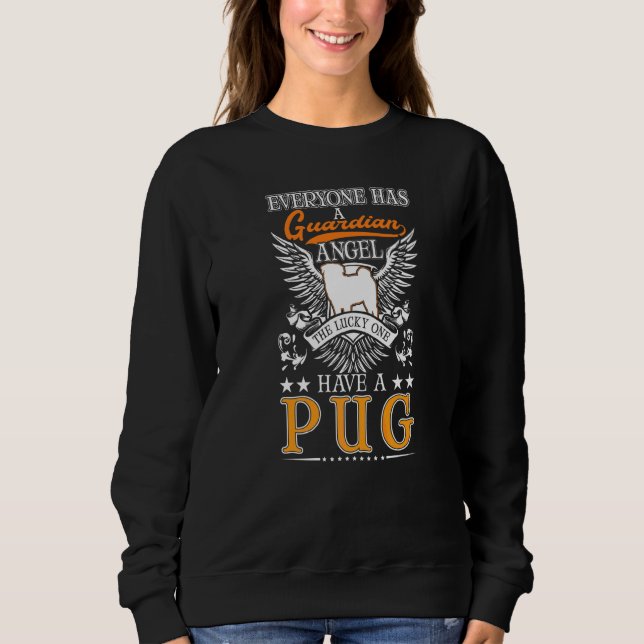 Mops-Schutzengel Sweatshirt (Vorderseite)