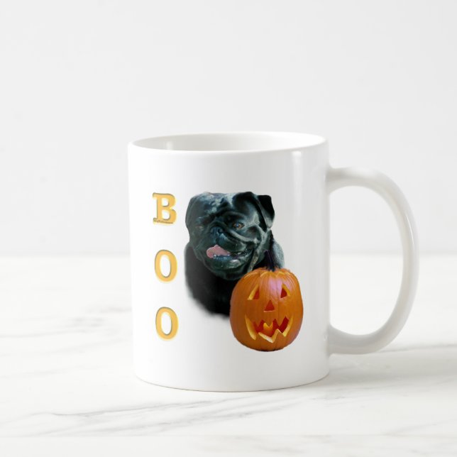 Mops (schwarz) Boo Tasse (Rechts)
