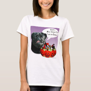 Mops (schwarz) Halloween Candy T-Shirt